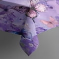 thumbnail image 3 of Purple Butterfly Flower Pattern Rectangle Tablecloth 60"x84",Waterproof Polyester Rectangle Table Cloth, Wipeable Spillproof Polyester Tablecloth for Dining, Camping, Indoor and Outdoor, 3 of 5