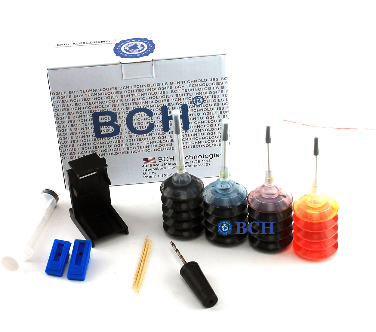 BCH First-Timer Printer Ink Refill Kit for 21, 56, 60, 61, 62, 65, 74, 75, 93, 95, 96, 97, 901 - 1 pack of EZ30-T - image 2 of 4