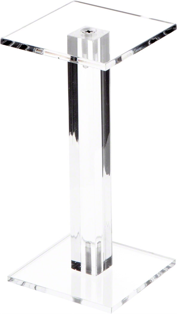 Plymor Clear Acrylic Square Barbell Pedestal Riser 2.25"x3"x3" 3/16" thick 2 Pck 