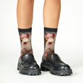 thumbnail image 4 of Fuzoiu Haired White Horse Print Kids Socks For Boys Girls,Grip Crew Socks with Non Slip,Lightweight Stretch Crew Socks,Toddlers Crew Boot Socks, 4 of 5