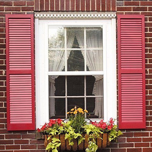 AWC Exterior Wood Window Shutters Louvered 15"wide x 43"high Unfinished Pine, One Pair Walmart