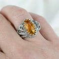 thumbnail image 2 of Filigree Art Citrine Gemstone Angel Design Women Silver Cocktail Ring, 2 of 4