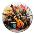thumbnail image 2 of Designart "Music Vibrant flow Bold" Music Oversized Wall Clock, 2 of 5