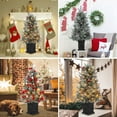 thumbnail image 4 of JoanKaren 3ft Pre-Lit Snow Frosted Tabletop Christmas Trees,Artificial Xmas Tree with 78 Warm White Lights,8 Lighting Modes,Black Base, 4 of 9