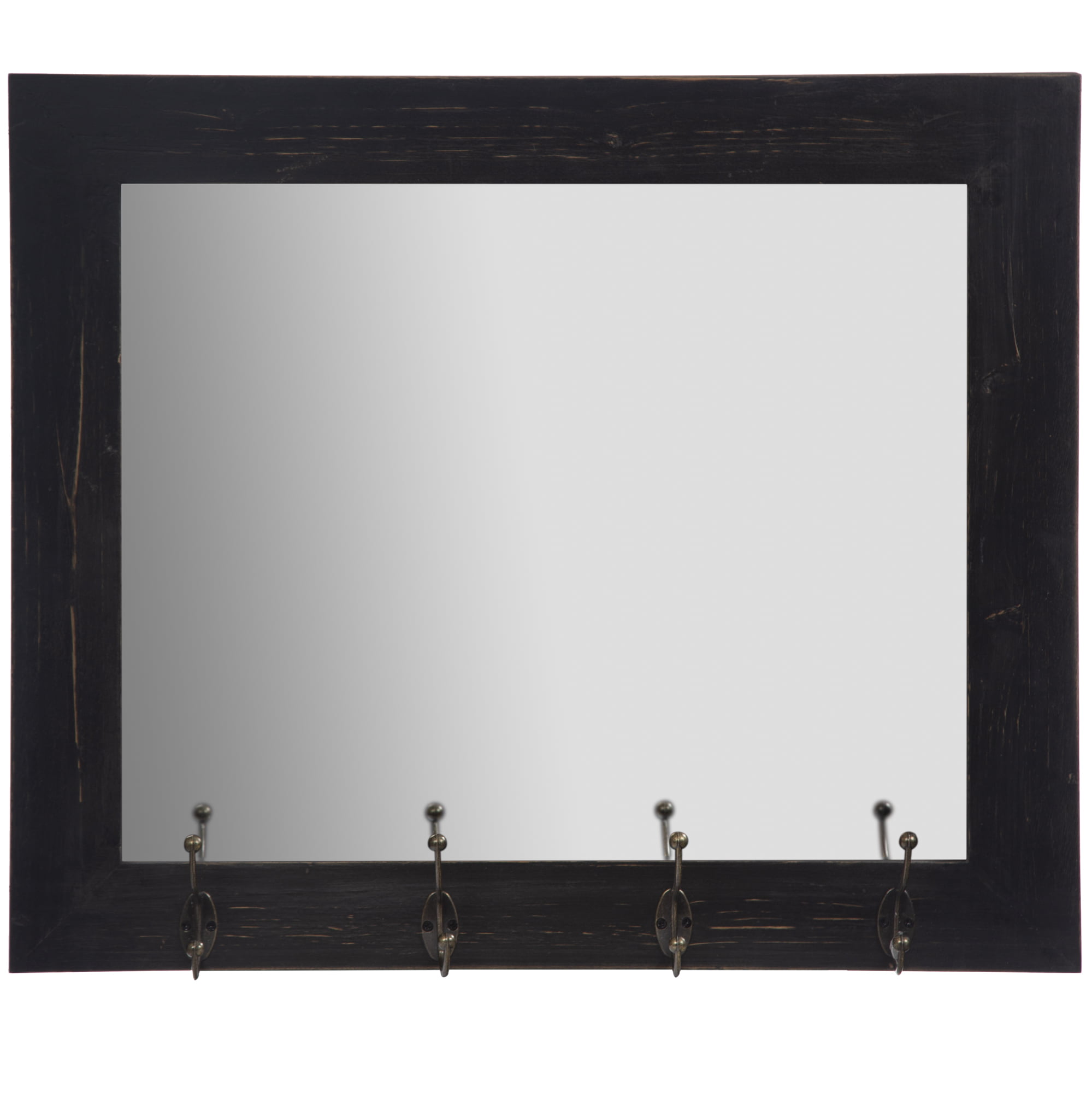 Graywash Wood Plank Square Wall Accent Mirror