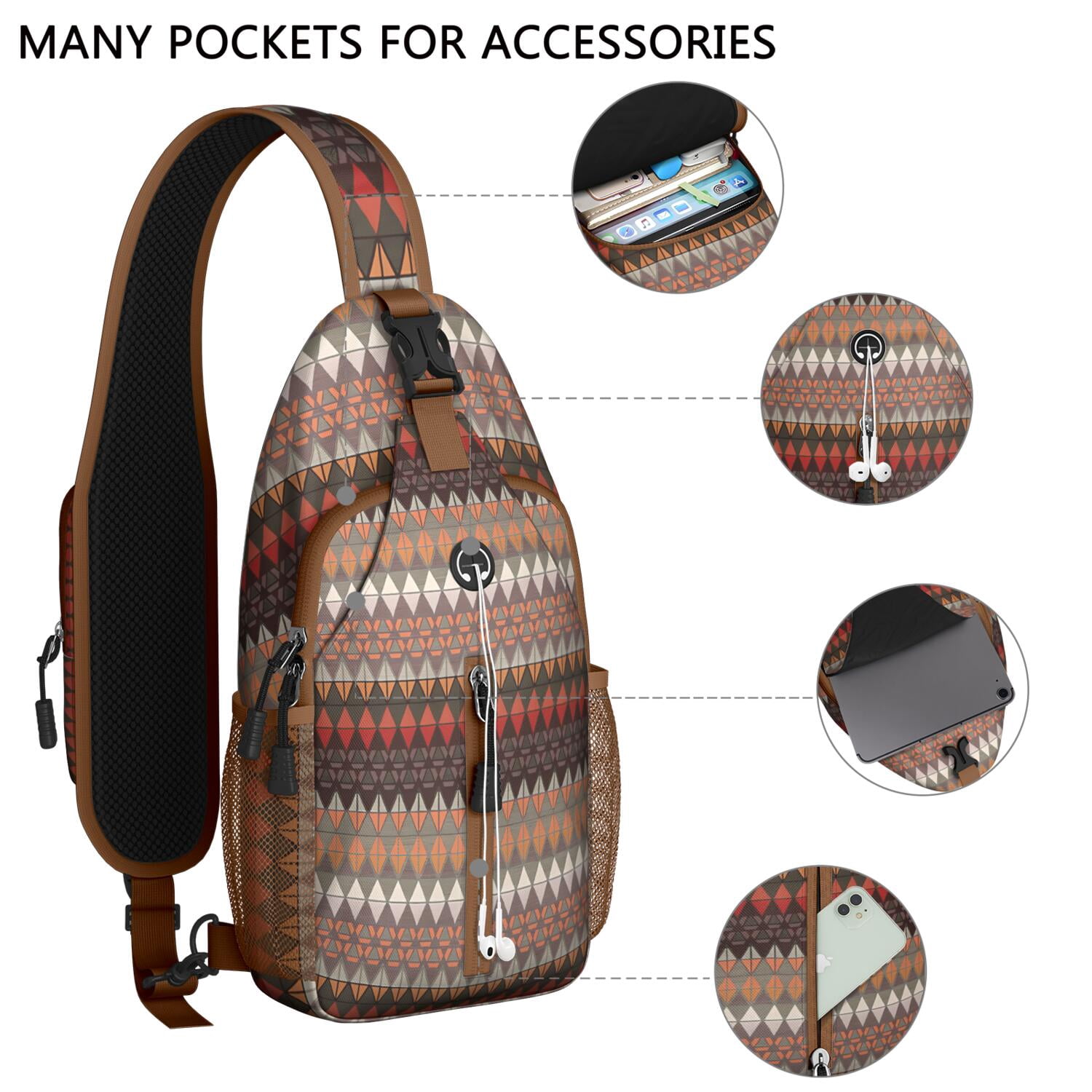 Strawberry Sling Backpack with Cute Red and Sweet Fruit Print – Water-Resistant Crossbody Shoulder Bag with Adjustable Reversible Strap, Anti-Theft Pocket, Breathable Back, Perfect for Str