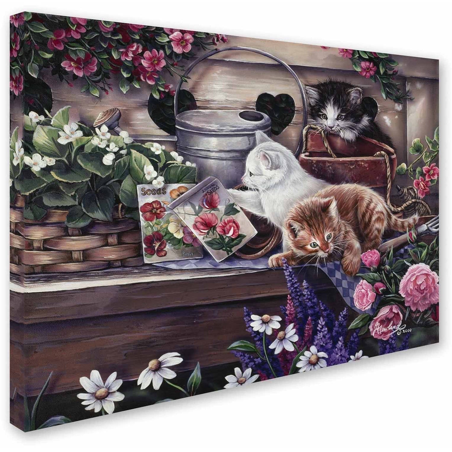 Trademark Fine Art 'Playful Kittens' Canvas Art by Jenny Newland