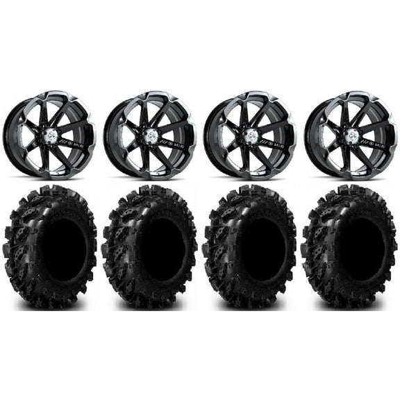 MSA Black Diesel 14" ATV Wheels 29.5" Swamp Lite Tires Honda Foreman Rancher SRA