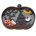 thumbnail image 2 of Luz De Calabaza De Halloween, Regalo Ideal Luz De Calabaza Sin Rebabas Usos Amplios De Madera Para Decoración Del Hogar Anggrek Wooden Pumpkin Light, 2 of 8