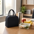 thumbnail image 4 of 2026 Large Capacity Insulated Lunch Cooler Bag, Oxford Cloth Thermal Tote With Shoulder Strap, Dual-Use Lunch Box for Picnic Camping Travel Office, 10.83x9.84x7.09in Black, 4 of 6
