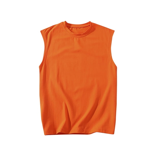 pstuiky Camiseta sin mangas para hombre, Camiseta deportiva de verano informal de color liso sin mangas y cuello redondo para hombre Chaleco de hombre l