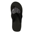 thumbnail image 2 of Women's Heart Glitter Flip Flops Flat Casual Summer Footwear Black 36, 2 of 9