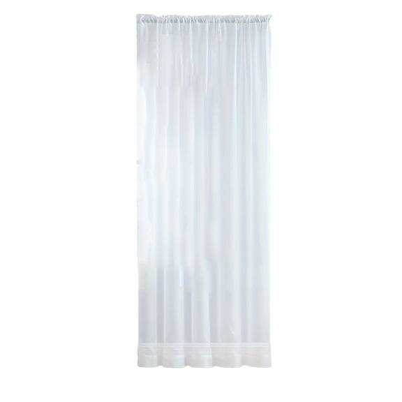 KQJQS Sheer Curtains 98 Inches Length, Sheer Black Curtains Light Filtering Rod Pocket Window Sheer Curtain Panels, Elegant Curtains & Drapes for Bedroom(39" W x 98" L)