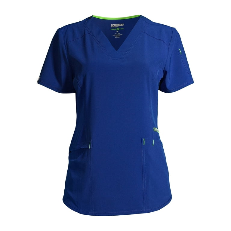 Scrubstar Women s Seasonal Solid Contrast V Neck Scrub Top