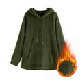 thumbnail image 6 of SMihono Drawstring Hoodie Dress for Women Soft Fuzzy Fleece Sweatshirt Dress Pullovers Cute Long Sleeve Warm Winter Sweater Dress Army Green XXL, 6 of 9