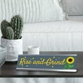 thumbnail image 4 of Signs ByLITA Rise and Grind, Silver Frame, Desk Sign (2x8"), 4 of 4