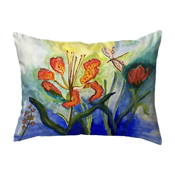 Betsy Drake Interiors Tiger Lily Small Noncorded Indoor/Outdoor Pillow 11x14