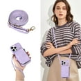 thumbnail image 5 of ELEHOLD for iPhone 13 Pro Max 6.7 inch Luxury Zipper Wallet Case with Card Slots Zipper Pocket Kickstand Function Wriststrap Crossbody Shoulder Strap Shockproof Purse Case,Purple, 5 of 7