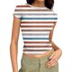 thumbnail image 2 of Xuyuer Women's Casual Unstructured Print Round Neck Short Sleeve Fitted Pencil Skirt Top, 2 of 6