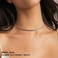 thumbnail image 5 of FindChic Herringbone Necklace for Women Rose Gold Plated Chokers 5mm Flat Snake Chain Birthday Mothers Day Jewelry Gifts Her Mom Wife Lady Female Adults Age Ideas, 12.5inch, 5 of 9