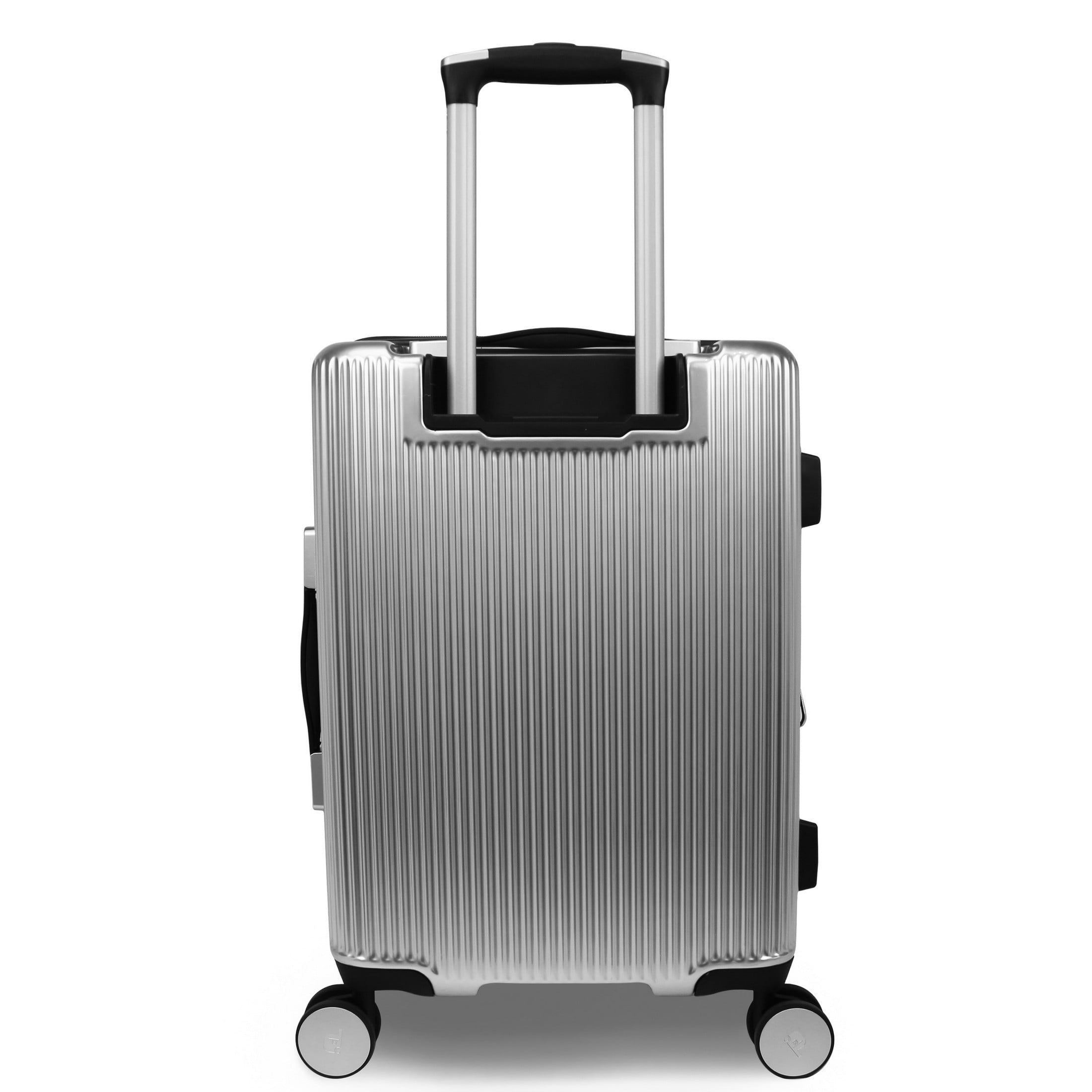 World Traveler Dejuno Monarch 3-Piece Polycarbonate Spinner Luggage Set - Titanium