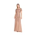 thumbnail image 2 of Adrianna Papell Robe Godet Perlée à Fleurs pour Femme, Or Rose, 18, 2 of 4