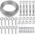 thumbnail image 1 of 2mm PVC-Coated Stainless Steel Rope Kit with M5 Tensioner for Outdoor Garden Hanging Projects, 1 of 4