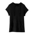 thumbnail image 4 of UYISJ Womens Summer Oversized Shirts 2024 Trendy Short Sleeve Waffle Knit Side Slit Tunic Loose Fit Tops with Pockets Casual Blouse, 4 of 7