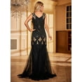 thumbnail image 2 of Black And Gold Sleeveless Sequin Mesh Maxi Dress Occasion Wear Dresses, 2 of 6