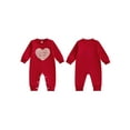 thumbnail image 2 of BemeyourBBs Newborn Baby Valentines Day Outfit Heart Embroidery Romper Casual Long Sleeve Round Neck Jumpsuit Cute Infant Spring Clothes, 2 of 9