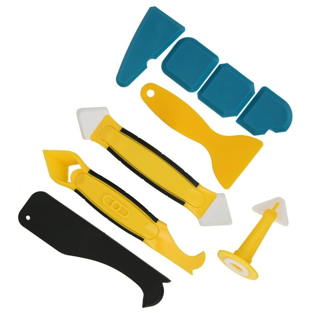 Kit d'outils de calfeutrage bleu, mastic de finition de joint, dissolvant  de coulis de silicone, grattoir, outils à main pour la maison et le jardin,  4 pièces, 6 pièces