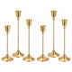 thumbnail image 1 of Soporte de candelabro dorado Uxcell, soporte largo para velas, se adapta a velas taper de 3/4" para mesas de fiesta, juego de 6, 1 of 7