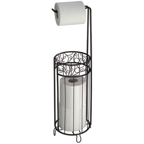 InterDesign Decorative Toilet Paper Holder Stand, Bronze