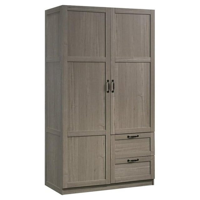 Pemberly Row Armoire de Rangement en Bois d'Ingénierie en Sycomore Argenté