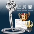 thumbnail image 7 of High Pressure Handheld Shower Head, 4.8" Large Panel Rain Shower Head with 9 Spray Modes, One-Touch Pause Button, Long Hose and Adjustable Bracket for Bathroom Cleaning and Pet Bath, 7 of 7