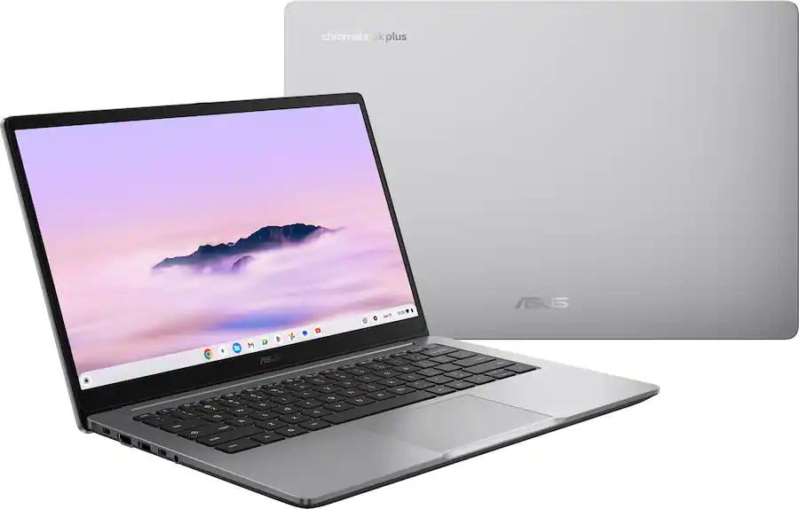 ASUS - CX14 14" FHD Chromebook Plus Laptop with Google AI - Intel Core 3 - 8GB Memory - 128GB eMMC - Misty Grey