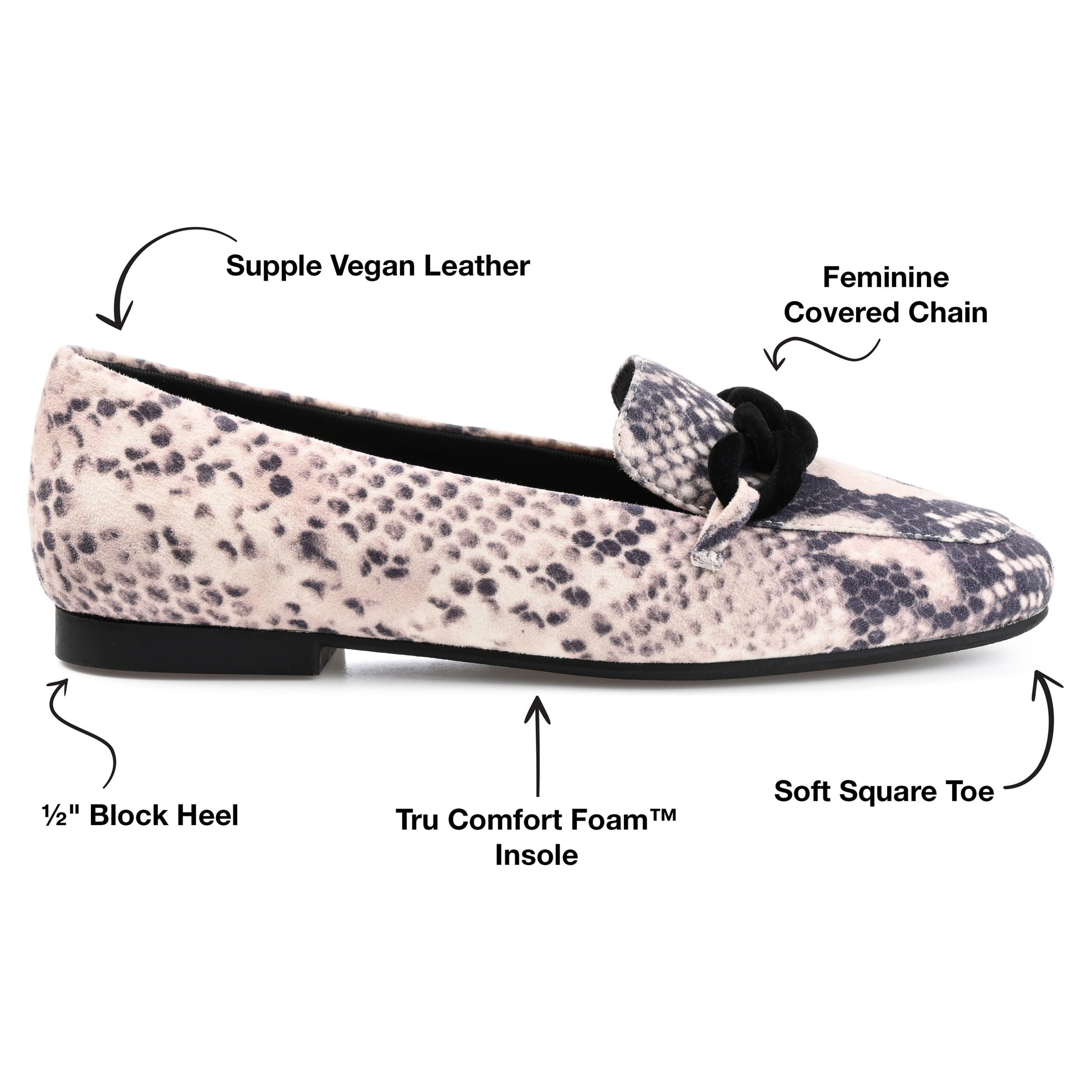 Journee Womens Cordell Slip On Square Toe Loafer Dress Flats, Widths Available