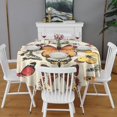 thumbnail image 2 of Beige Butterfly Moth Pattern Round Tablecloth 60"x60",Wrinkle Wipeable Table Cloth for Kitchen Dining Room Picnic Patio Party, 2 of 6