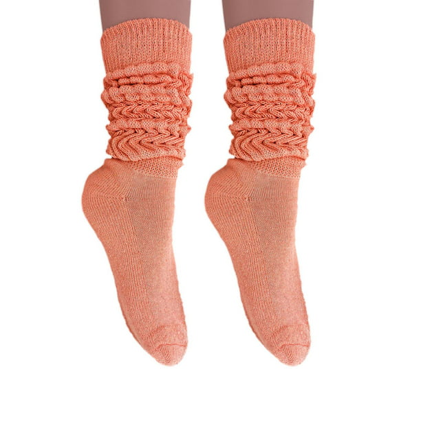 AWS/American Made - Extra Long Heavy Slouch Socks Peach 2 Pair Size 9 ...