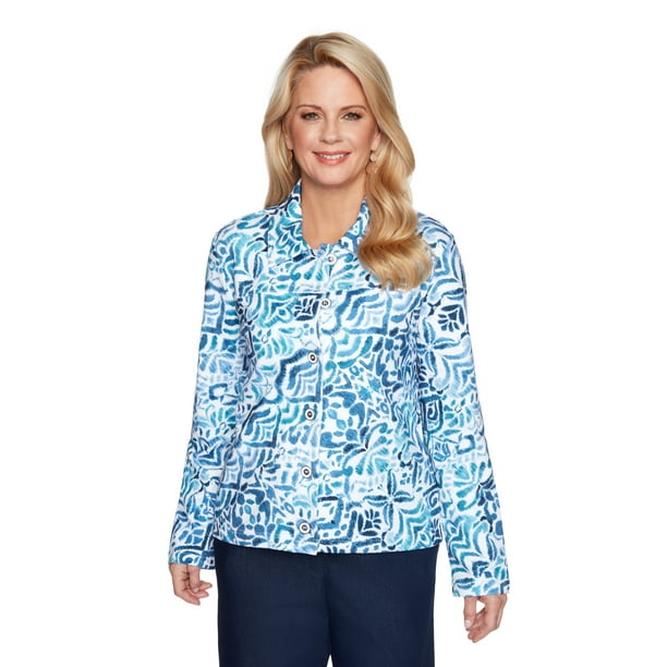 Alfred Dunner Womens PlusSize Comfort Gradient Print Lightweight