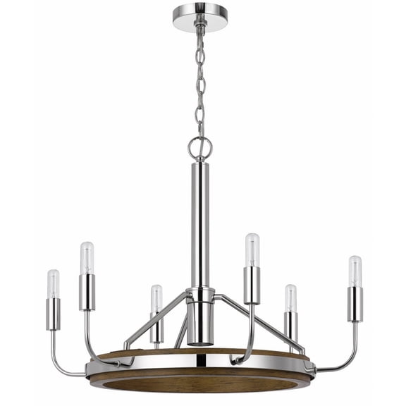 FX-3808-6 Cal Lighting Saluda - 6 Light Chandelier with Down Light In Contemporary Style-20 Inches Tall and 26 Inches Wide