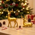 thumbnail image 7 of Cadancy Christmas Reindeer Figurines Set of 2 Tabletop Statues for Festive Display, Elegant Deer Ornaments Home Mantle Shelf Indoor Holiday Decor Winter Seasonal Decoration Gift, 7 of 7