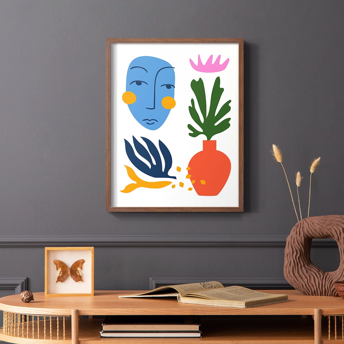 Matisse CDXLVIII in Brown Solid Wood Framed Print No Nail Hanging