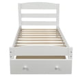thumbnail image 3 of Hassch Platform Twin Bed Frame With Storage Drawer And Wood Slat Support No Box Spring Needed, White, 3 of 8
