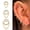 Gold-2#, variant on Chain Dangle Earrings Hoop Huggie Tragus Helix Cartilage Huggie Clicker Earrings-1.2mm*10mm-Gold-3#