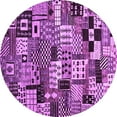 thumbnail image 1 of Ahgly Company Indoor Round Abstract Purple Contemporary Area Rugs, 7' Round, 1 of 4