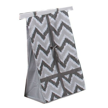 Collection Baby Diaper Stacker - Bacati Ikat Diaper Stacker, Zigzag Grey