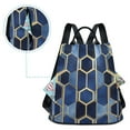 thumbnail image 5 of FORMRS Women's Travel Backpack Purse Anti-Theft Hidden Pockets Casual Shoulder Bag, Blue Hexagon Pattern, 5 of 7