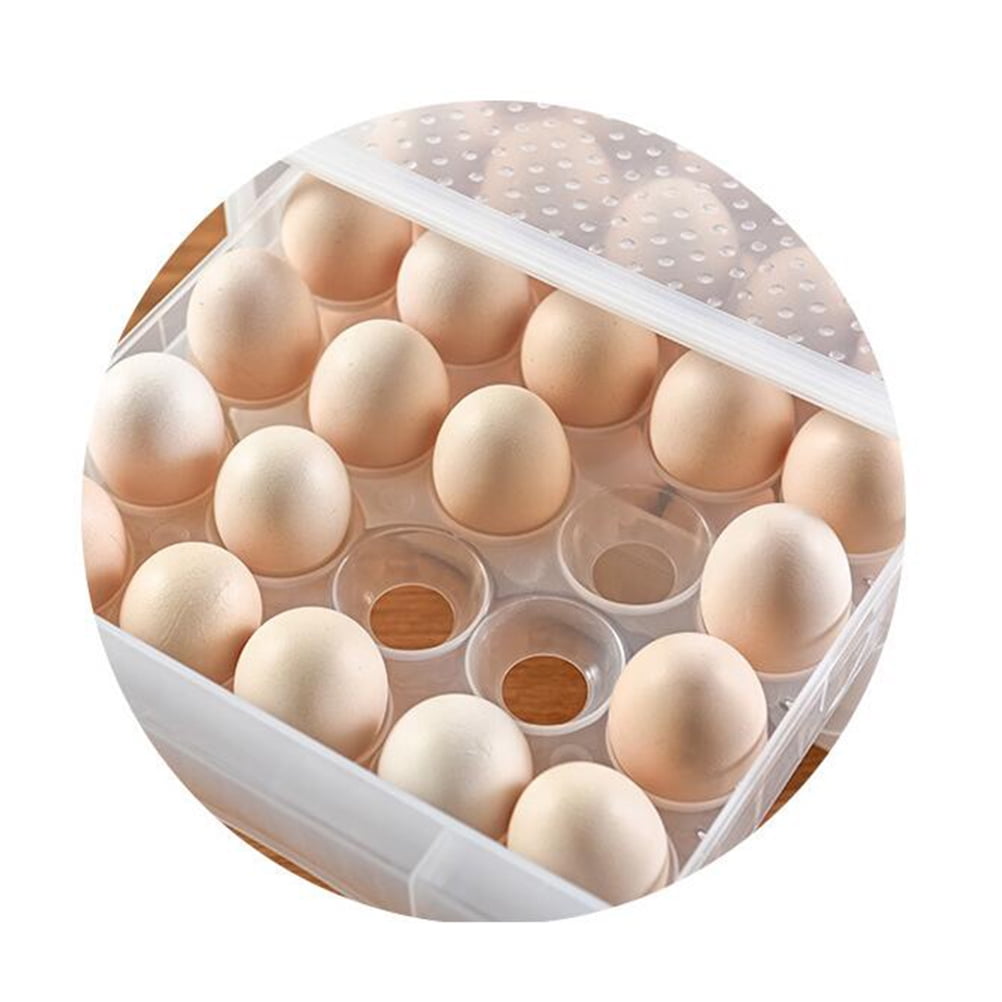 Raindrops 1Pack Shockproof Egg Holder with Stackable Design for Home Kitchen 34X26X17cm