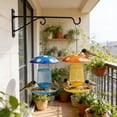 thumbnail image 4 of Comedero metálico colgante exterior para pájaros, tubo de acero a prueba de óxido • Gran capacidad ajustable Puertos • Comedero de jardín azul/amarillo, paquete de 2, 8,66x6,3x6,3 pulgadas, 4 of 6